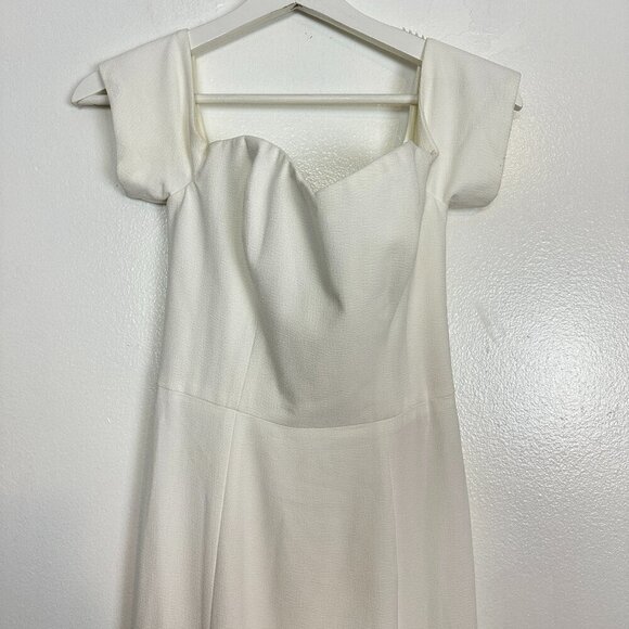 DRESS THE POPULATION Logan Off the Shoulder Evening Dress in Off White X-Small - Picture 6 of 15
